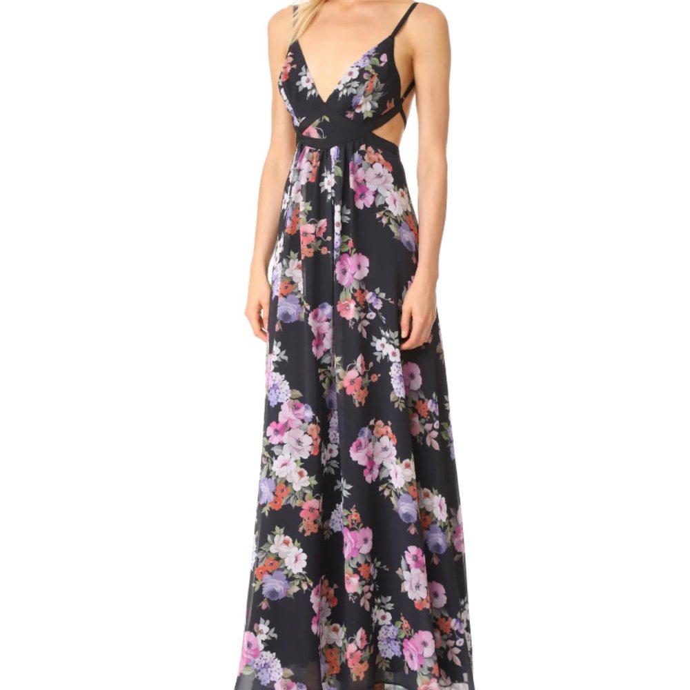 Floral Backless Maxi Dress